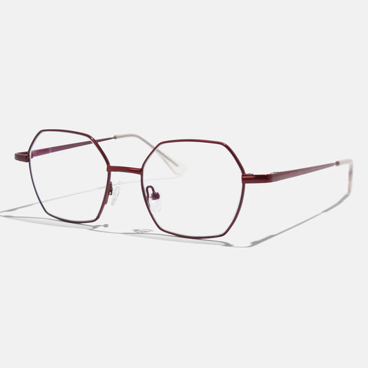 Full Rim Metal Hexagonal Eyeglasses - 14027