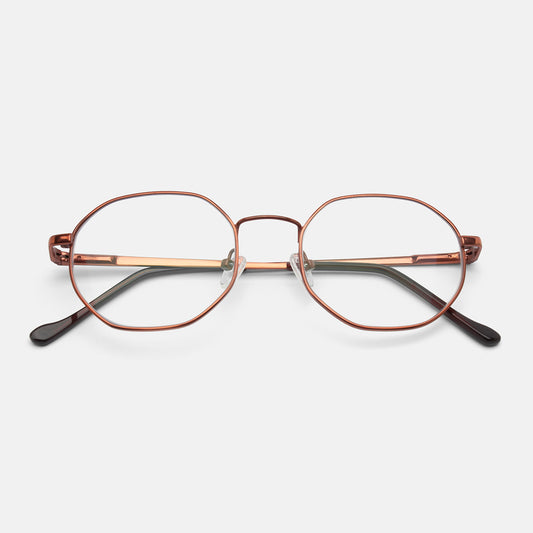 Full Rim Metal Hexagonal Eyeglasses  - 14013