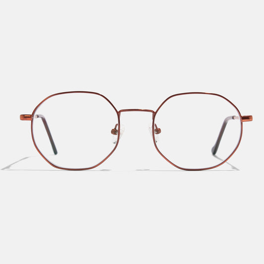Full Rim Metal Hexagonal Eyeglasses  - 14013